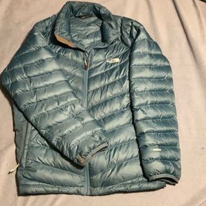 Teal down XLG north face coat